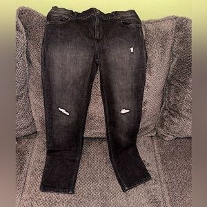 Boys Distressed Black Skinny Jeans